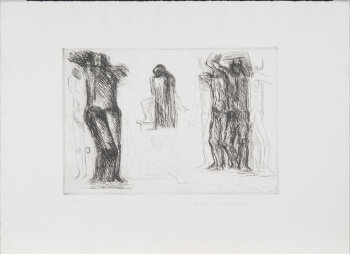 Fritz Wotruba 'Ommagio a Michelangelo' etching 1975