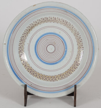 Brussels 'target'  tin-glazed earthenware dish