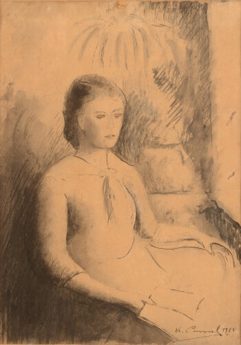 Karel Cornel early portrait drawing 1915