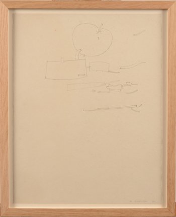 ​​Werner Cuvelier abstract drawing with apple