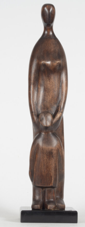 Roger Bracke mother and child wooden statuette