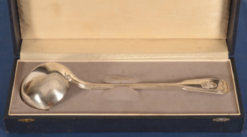 De Bist (Mechelen) a silver presentation soup ladle