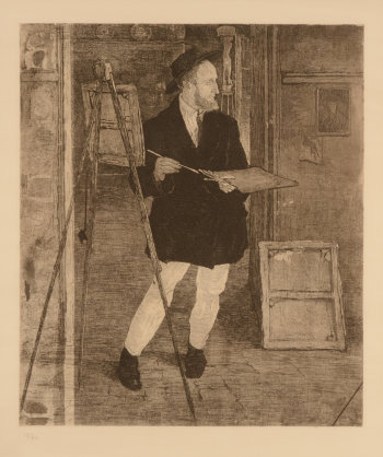 Jules De Bruycker (after) etching portrait of Leon De Smet