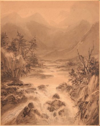 Edouard De Vigne a mountain river