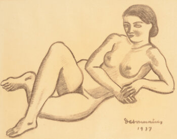 Fernand Debonnaires drawing of a reclining nude 1937