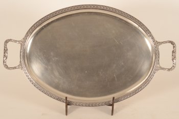 Delheid Freres silver oval tray LXVI style