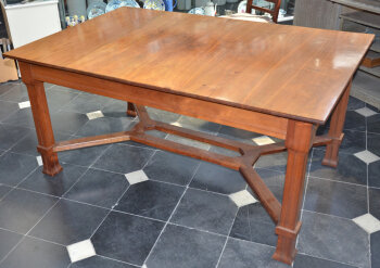 F. De Deyne (Gand), a very rare and large art nouveau/ arts and crafts table in walnut