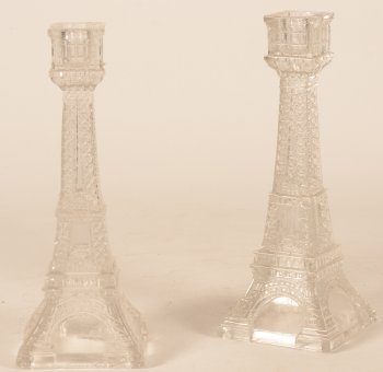 Eiffel Tower candlesticks in glass