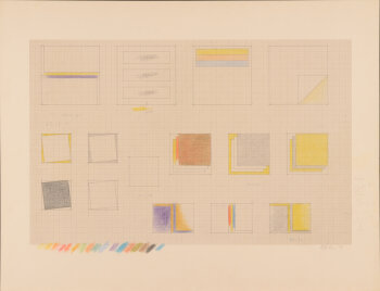 Winfred Gaul pencil and coloured pencil drawing of 1971