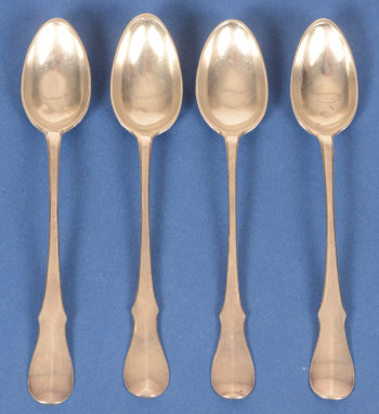 Johannes Franciscus Deprez 4 silver coffee spoons 18th century