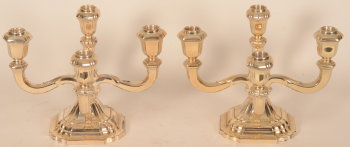 Jakob Grimminger pair of silver 4 lights candlesticks