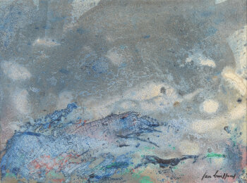 Jan Bursssens Zwarte Vijvers, a mixed media on paper, ca. 1979-1980