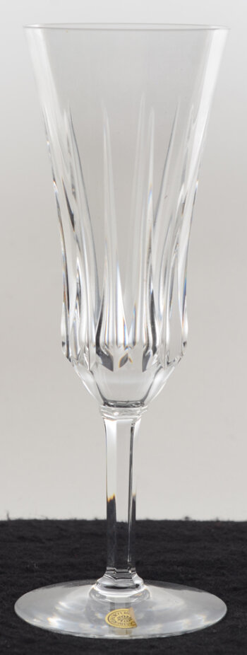 Val St-Lambert (Belgium crystal), model Poitiers taillé cut crystal champagne glass