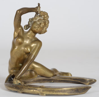 Georges Récipon, le porte bonheur, a bronze sculpture edited by Susse (Paris)