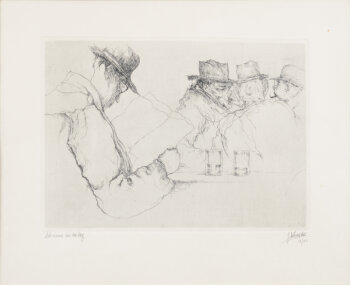 Jules De Bruycker News of the day, etching, 1941