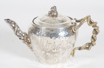 Louis Wolfers, père et Fils I a very rare silver japonist teapot