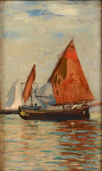 Gustave Vanaise Fishing boats in the Venice laguna ca. 1883