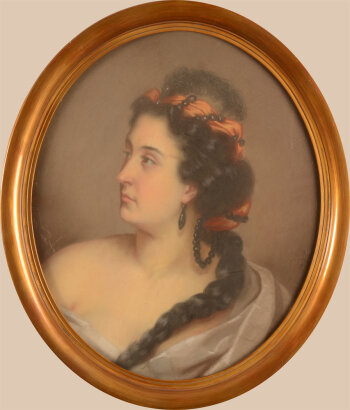Aline Jauzion Portrait of a lady pastel