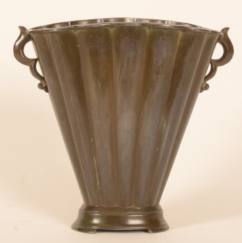 Just Andersen flower vase in patinated disco metal