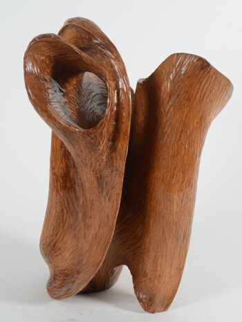 Armand Georges De Buck (attr. to) abstract wooden sculpture