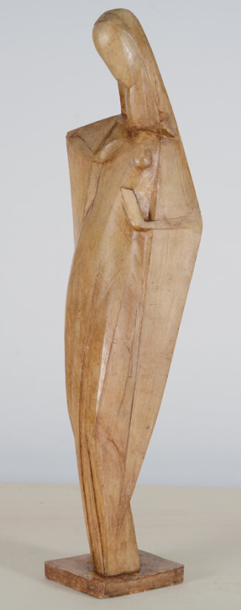 Emile Poetou Madonna III, ca. 1929, an original and early plaster cast with shellac patination