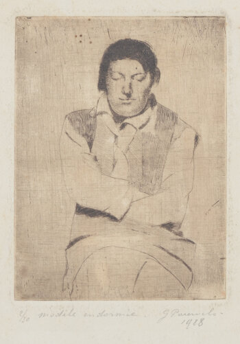 Gaston Pauwels Modèle endormie 1928 a rare etching