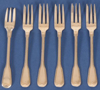 Lemaire and De Vernisy silver cake forks filet