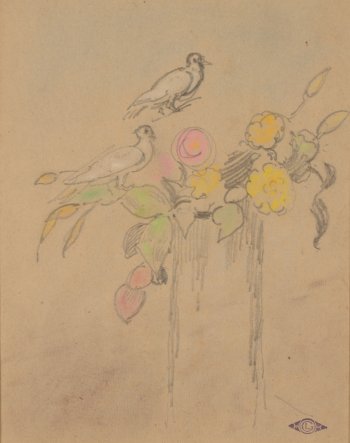 Georges Lemmen Doves and flowers