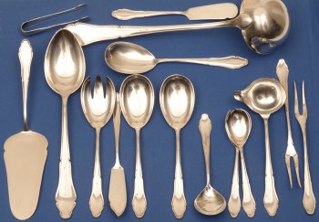 Lutz und Weiss silver Chippendale cutlery set