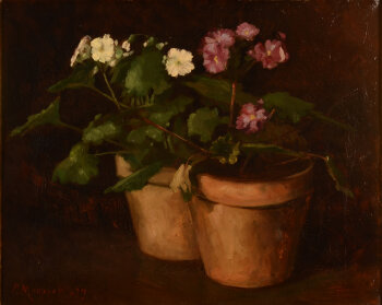 Pierre Joseph Mousset an intimist flower still life 1879