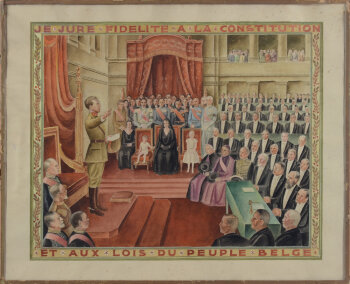 Marcel Laforêt the sermon of King Leopold III of Belgium (design for a tapestry)