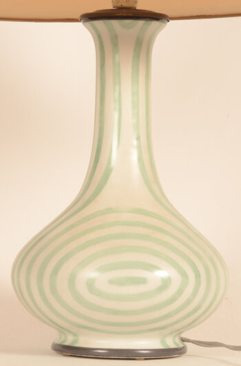 Porcelain and metal 1950's desk lamp