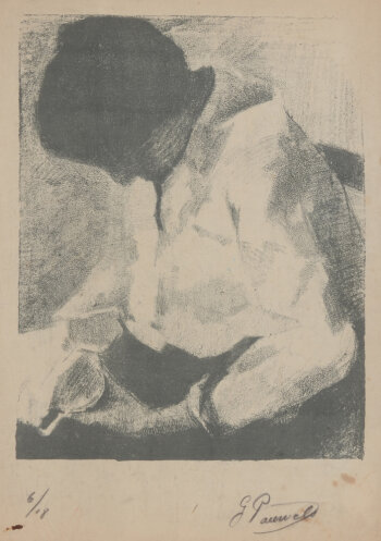 Gaston Pauwels Woman working a rare lithograph