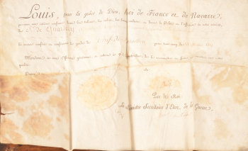King Louis XVIII of France promotion document