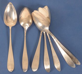 19th century silver sacred heart spoons