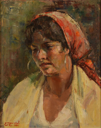 Georges Steel a portrait of a gypsy woman 1984