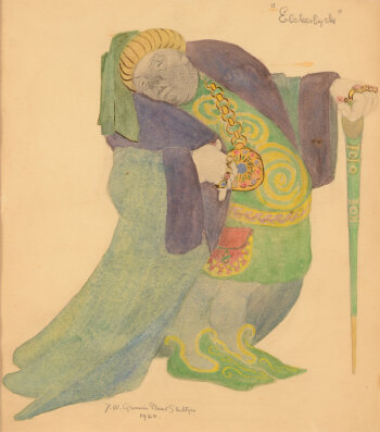 Jan Willem Grinwis Plaat Stultjes costume design for the play Elckerlyck 1924