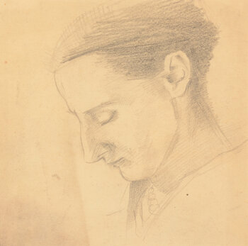 Jan Willem Grinwis Plaat Stultjes study of a head in profile