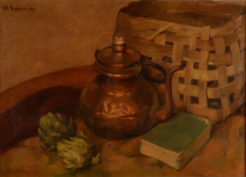 Wilfried Sybrands still life with artichokes