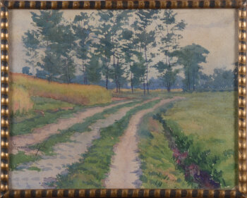 Edouard Van Zandycke, the road to nowhere, an original watercolour
