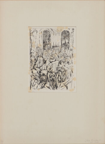 Jakob Steinhardt Prayers at the Synagogue  Etching of 1913