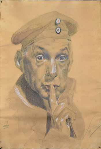 silence is golden - portrait of a German WW I soldier