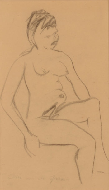 Arie Van de Giessen drawing sitting nude