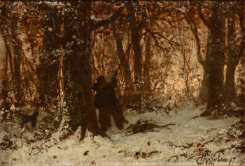 Henri Van Seben gathering dry wood 1877