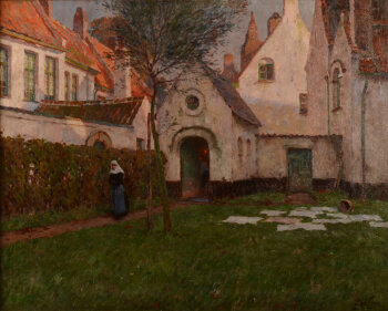 Emmanuel Viérin bleaching the laundry at beguinage