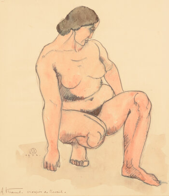 Antoine Vriens crouching nude 1936