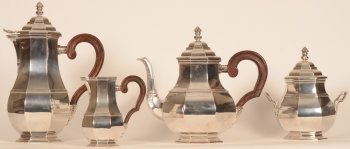Wolfers Frères silver L XIV style coffee and tea set