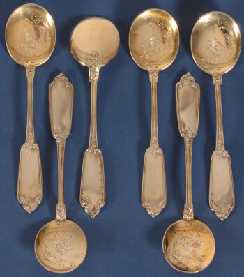 Wolfers Frères silver ice cream spoons 110 L XV