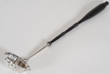 A silver and wood punch ladle, Bruges, 1776