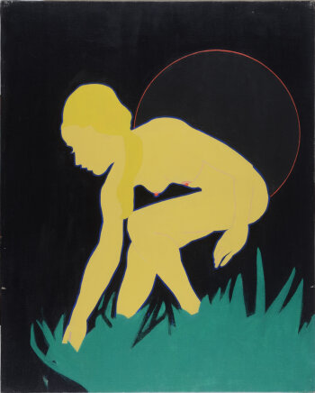 Roncada R. Yellow nude with black moon ca. 1969